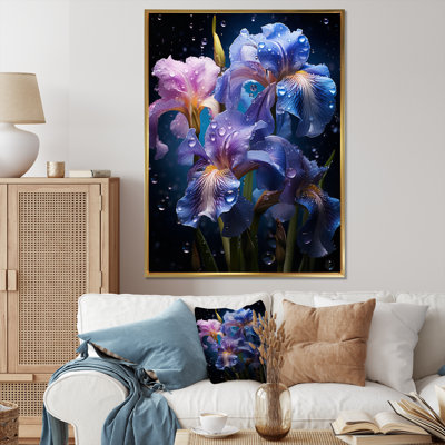 " Purple Black Iridescent Irises I "