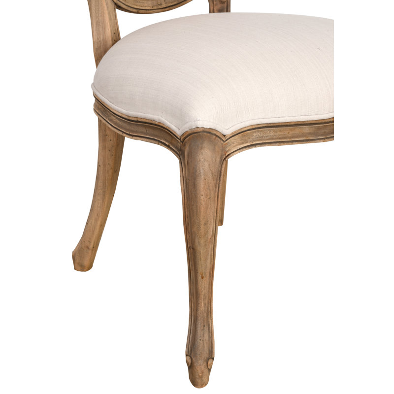 Frady 21.5'' H Linen Upholstered Side Chair, Farmhouse Casual