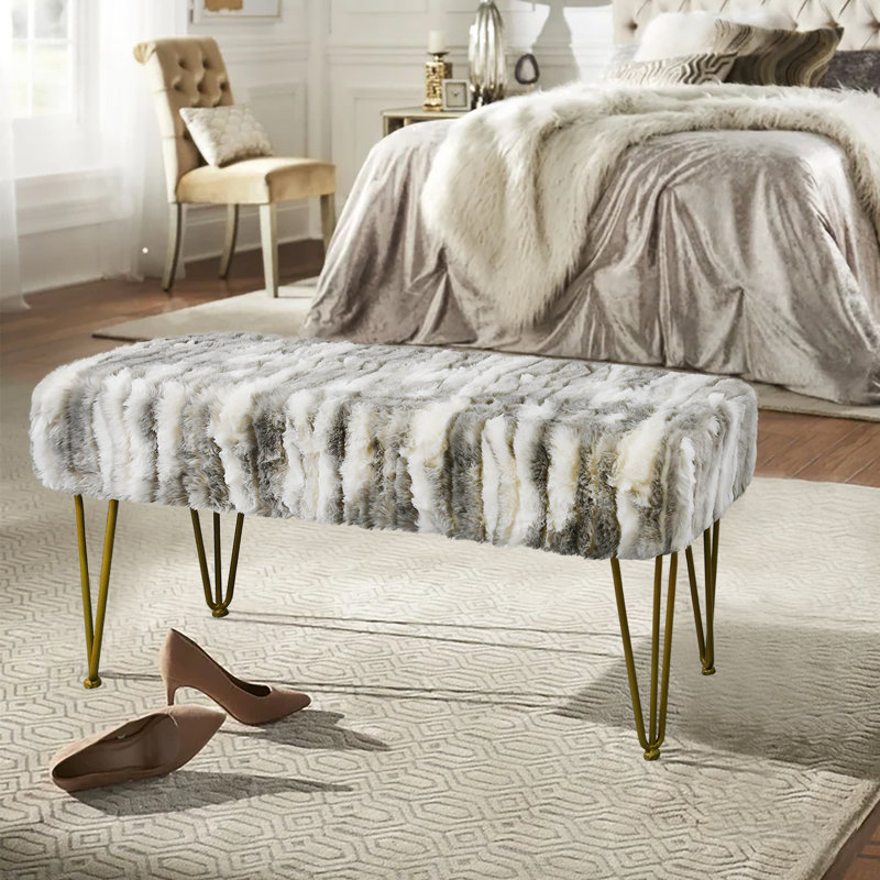 Markie Upholstered Ottoman, Gray