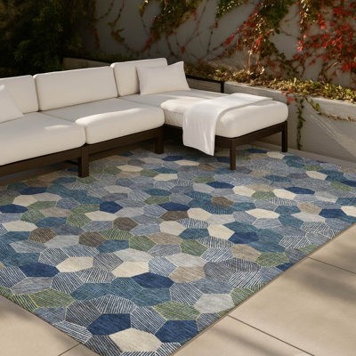 Tapis géométrique intérieur / extérieur lavable à la machine Chantille ACN2573