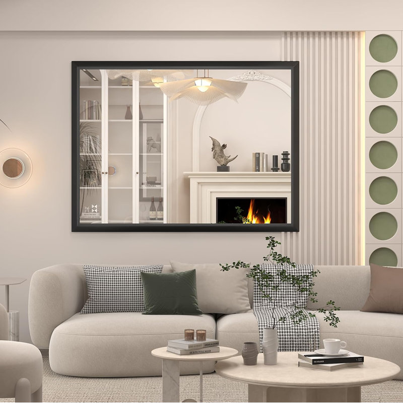 Miroir de meuble-lavabo mural Molly, 48 po x 32 po, Noir