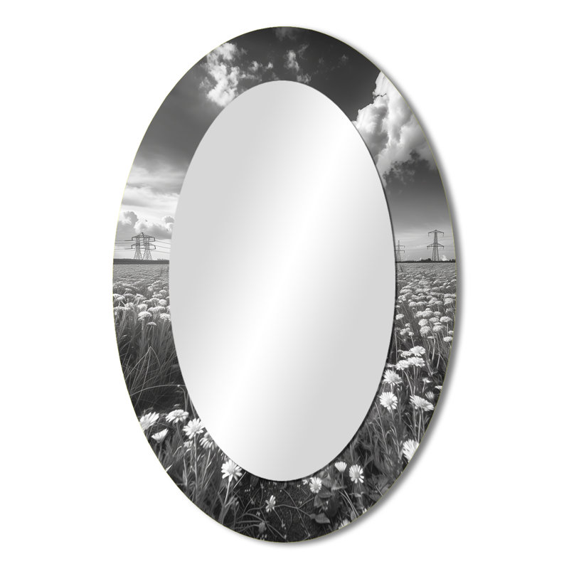 Miroir mural gris ovale gris, 36 po x 24 po