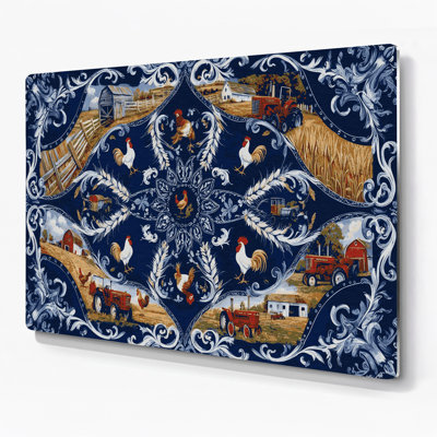 «Farm Bandana», impression sur métal bleu