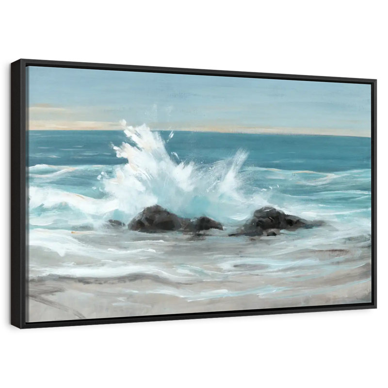 Crashing Wave II, Cadre flottant noir, 40 po x 27 po