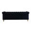 Living Velvet 84,65 pouces noir. Peau - revêtement. Ressorts ensachés et coussins de siège en mousse à haute densité pour plus de confort. Garniture dorée et capitonnage profond. Pieds en métal massif avec structure en bois massif.-1796253569