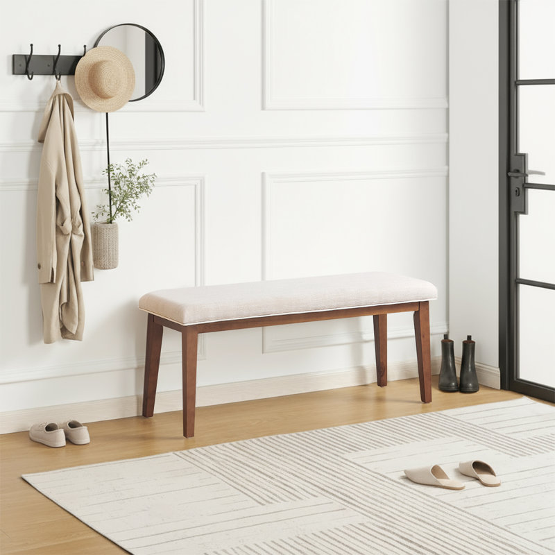 Banc rembourré moderne pour hall d'entrée et banc de salle à manger, Beige
