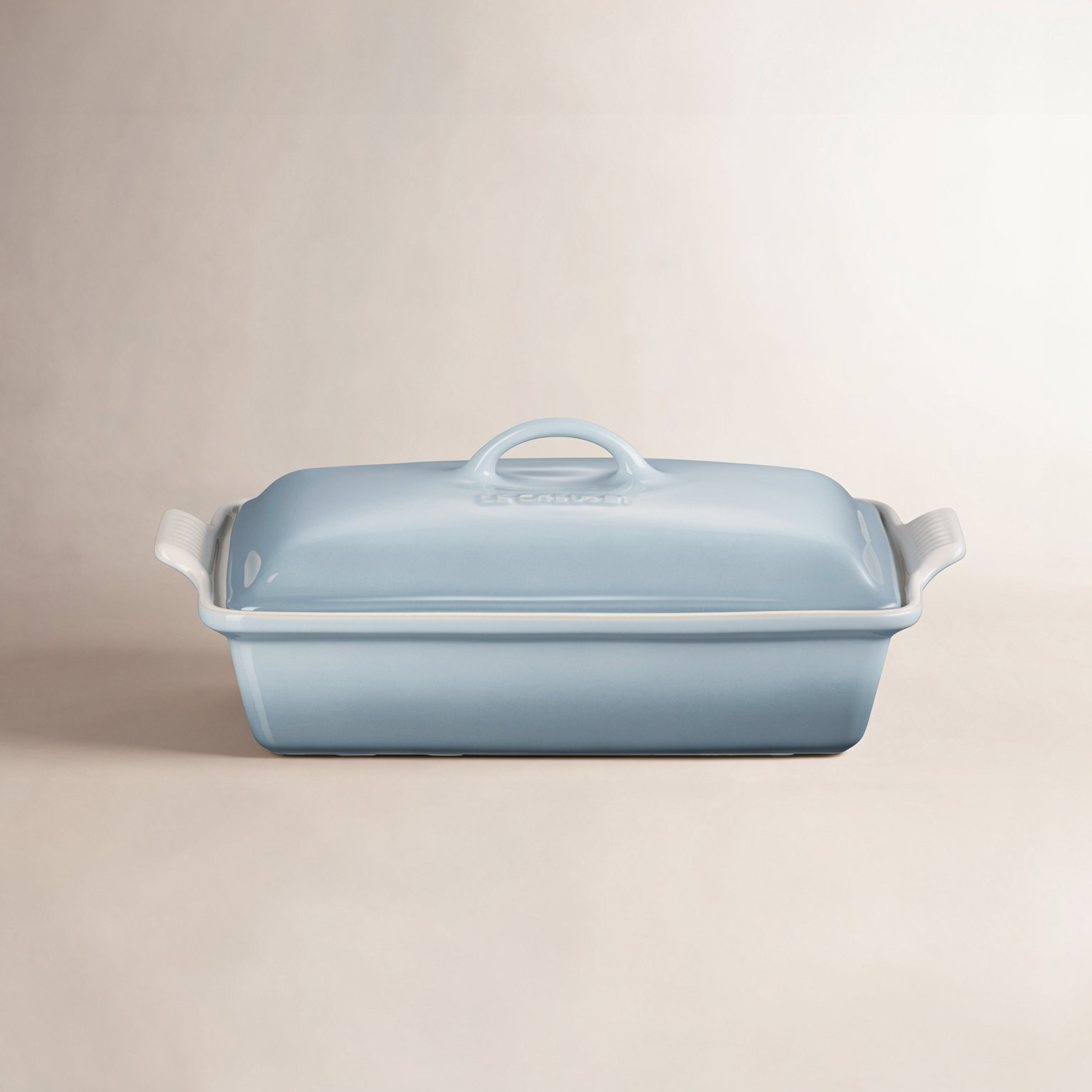 Le Creuset Heritage Stoneware 4 Qt. Rectangular Casserole with Lid, Sea Salt