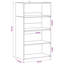 Highboard 70 x 41 x 124 cm Engineered Wood Cabinet Living Room Modern For-585138455