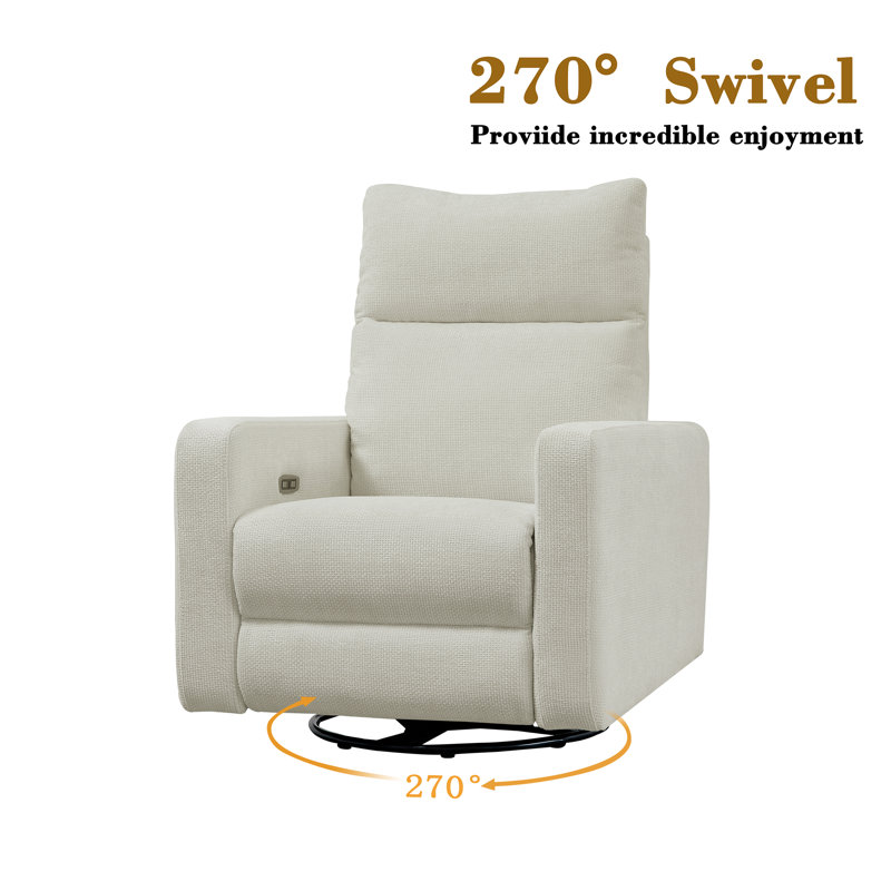 Vinathi Upholstered Power Recliner, Beige