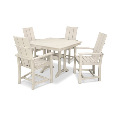 Modern Adirondack 5-Piece Farmhouse Trestle Dining Set