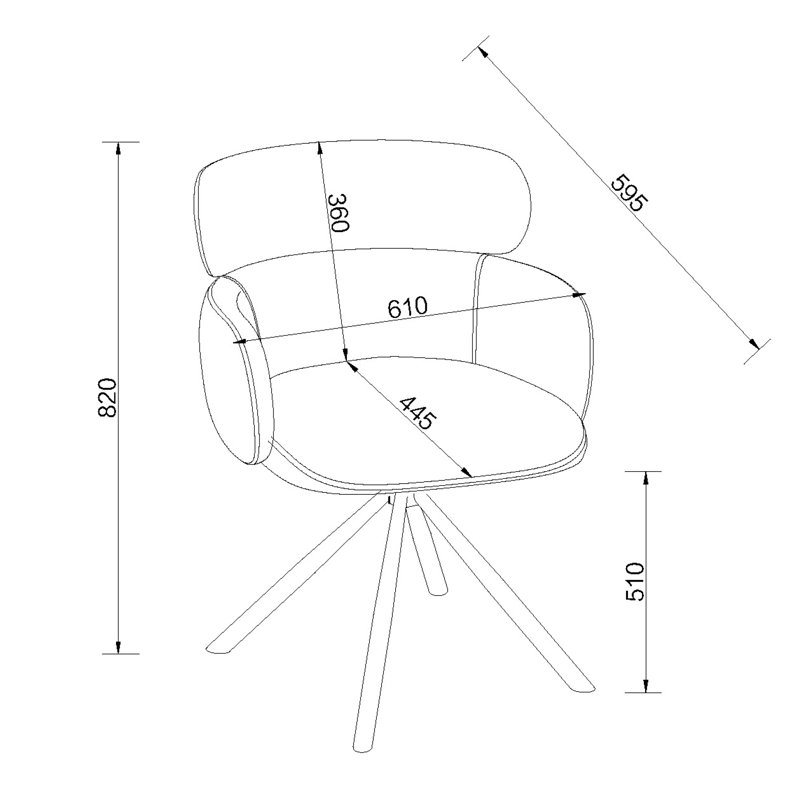 Amergin 360° RETURN SWIVEL CHAIR - FABRIC (SINGLE), Grey