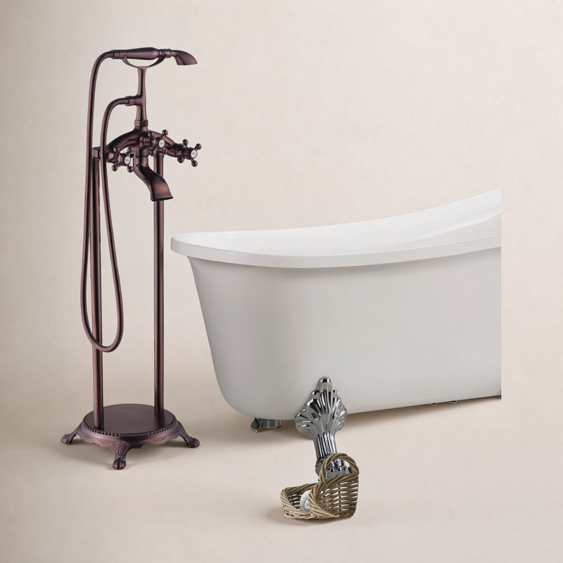 Floor Mounted Clawfoot Tub Faucet Trim, Oil-Rubbed Bronze