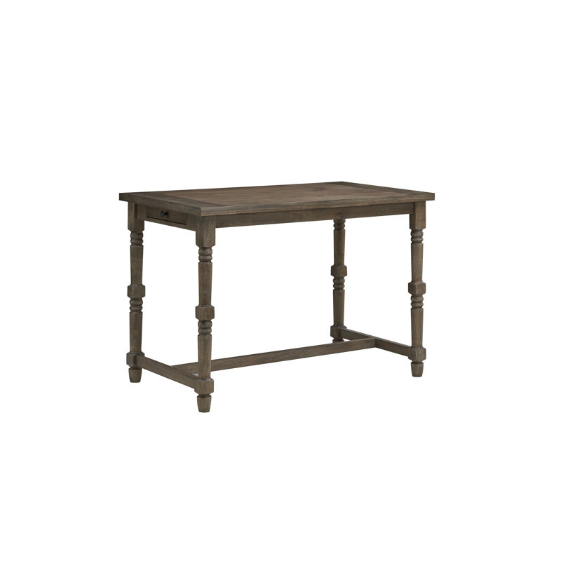 Table de bar avec tiroirs de rangement intégrés gris rustique 54 po x 32 po x 36 po, Noyer rétro