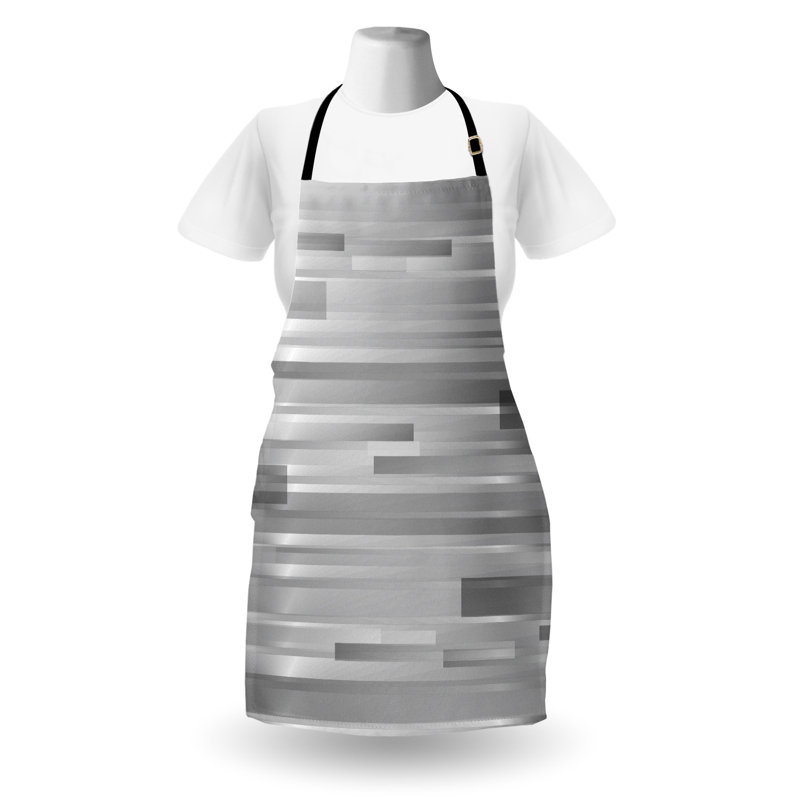 Tablier de préparation et saveur futuriste unisexe, bandes Web rayées, taille adulte, gris gris