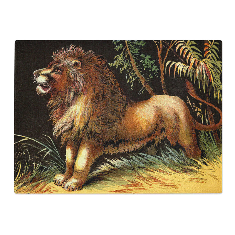 Vintage The Lion 1880 Male Lion  Glass Chopping Board