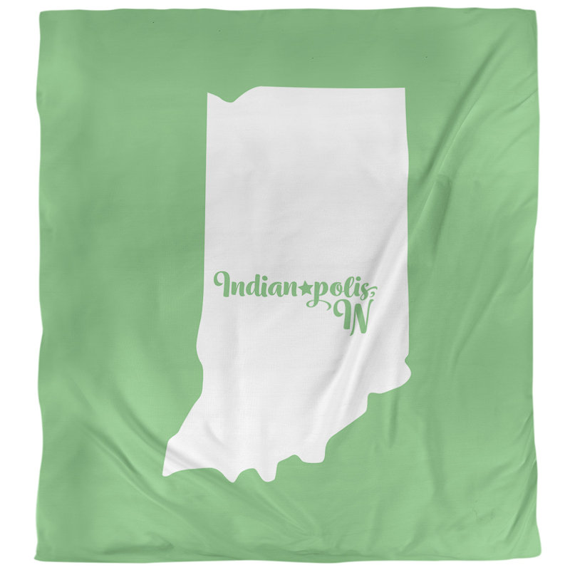Housse de couette simple polis Indiana, Housse de couette pour grand lit, Vert, Microfibre