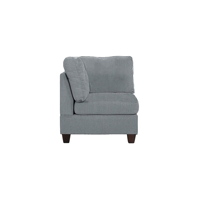 Coin salon d'angle de style contemporain en tissu de lin gris moderne comme convertible pour la maison, Lin gris