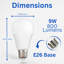 Ampoule DEL STRAK A19 10 W, non à intensité variable, 800 Lm, équivalent 60 W, blanc naturel 4 000 K, homologuée Energy Star CUL / UL, IRC élevé (83) [paquet de 4]