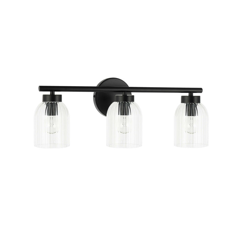 Éclairage pour meuble-lavabo à intensité variable Jescie, Noir mat, 3