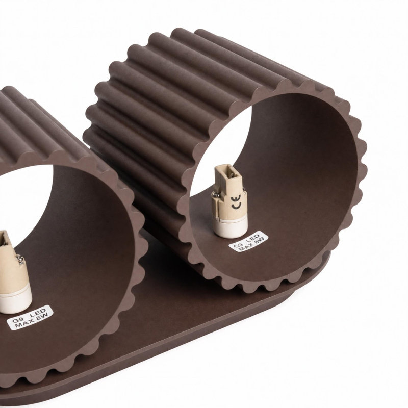 Aura Aluminium Flush Mounted Sconce, 21x12x10 cm, Brown, 2 Lights