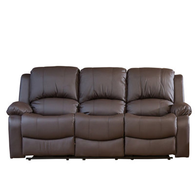 Manervia 3 Seater Faux Leather Reclining Sofa