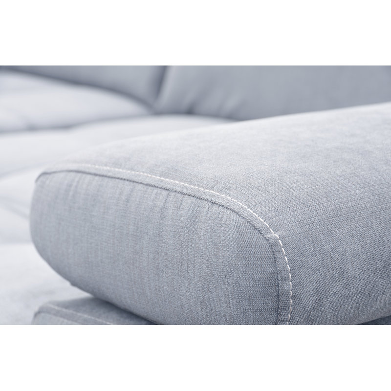 Jafiya 4 Seater Velvet Sofa Bed, Grey, Right Hand Facing