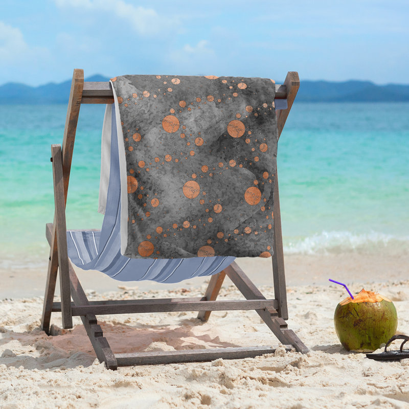 Katelyn Elizabeth Beach Towel, Orange/Black