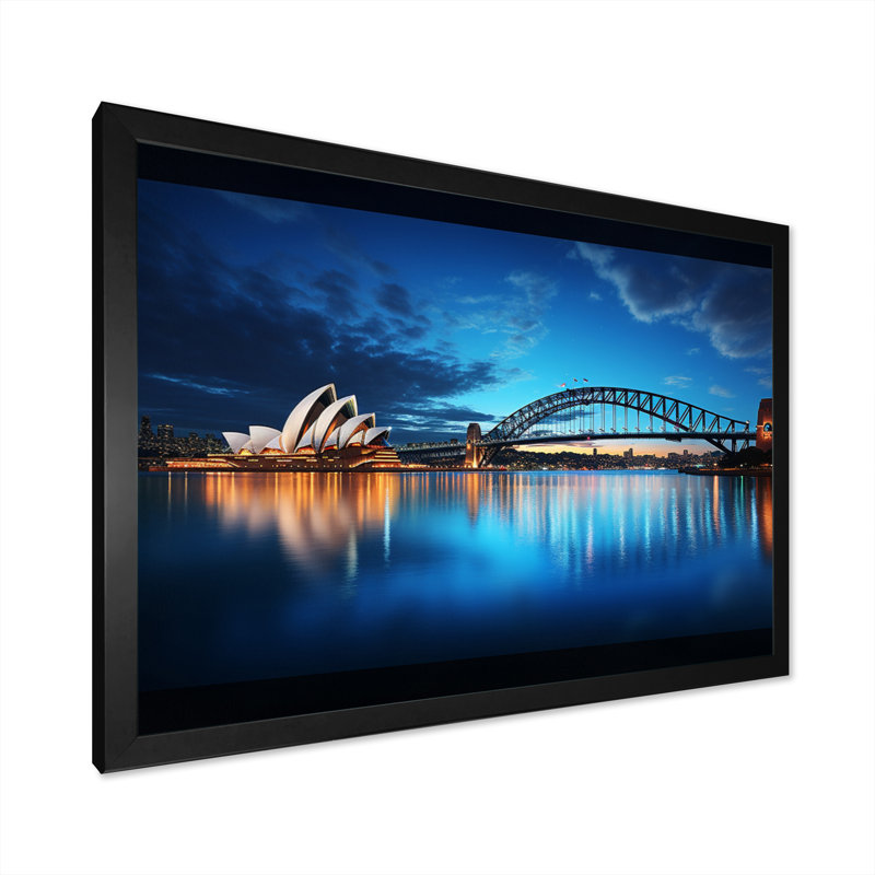 Australie, Sydney Sydney III, impression sur toile encadrée, H 24 po x l 32 po x P 1 po, Cadre photo noir