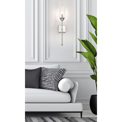 25.25 inch Polished Nickel 1 Light Wall Sconce