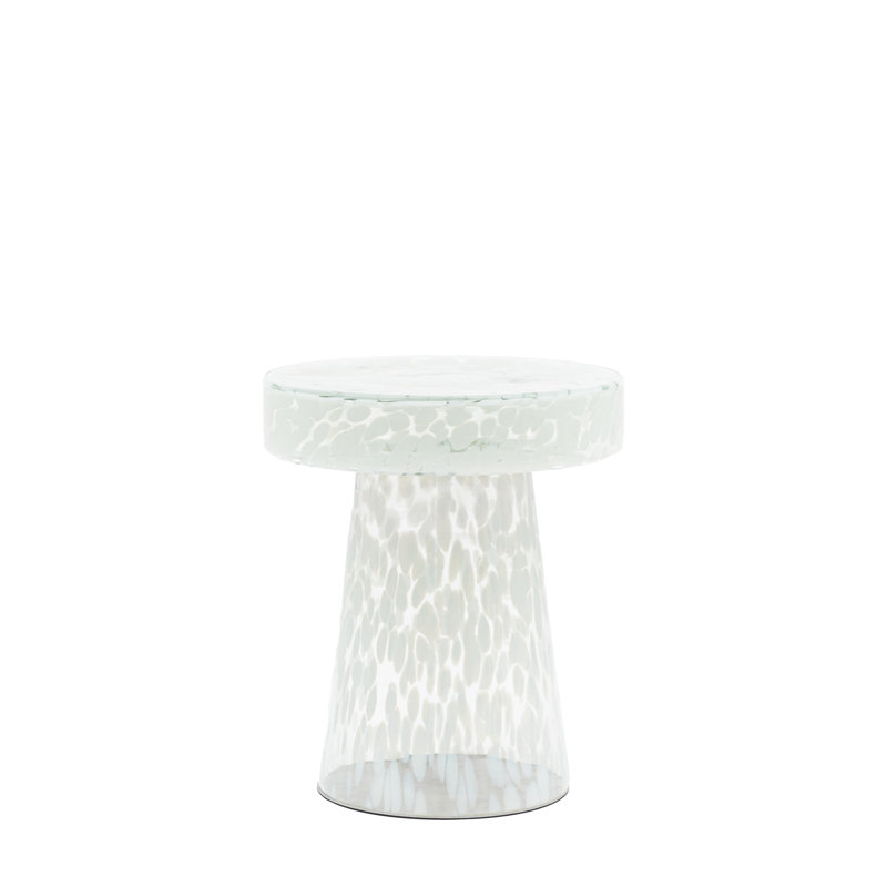 Murano Pedestal Side Table 395x395x465mm, White