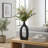 Modern Wood Cut-Out Table Vase for Home Decor - Tall Flower Vase for Shelves, Office Desks, and Kitchen Counter Accent - 14", Black-592256768