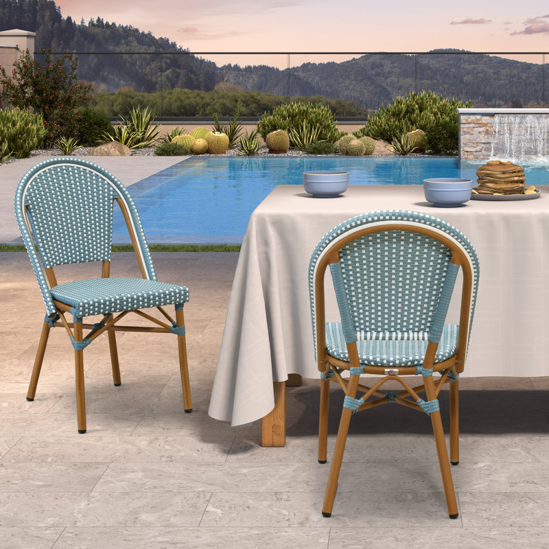 Ensemble de 2 chaises bistro PURPLE LEAF, Bleu clair