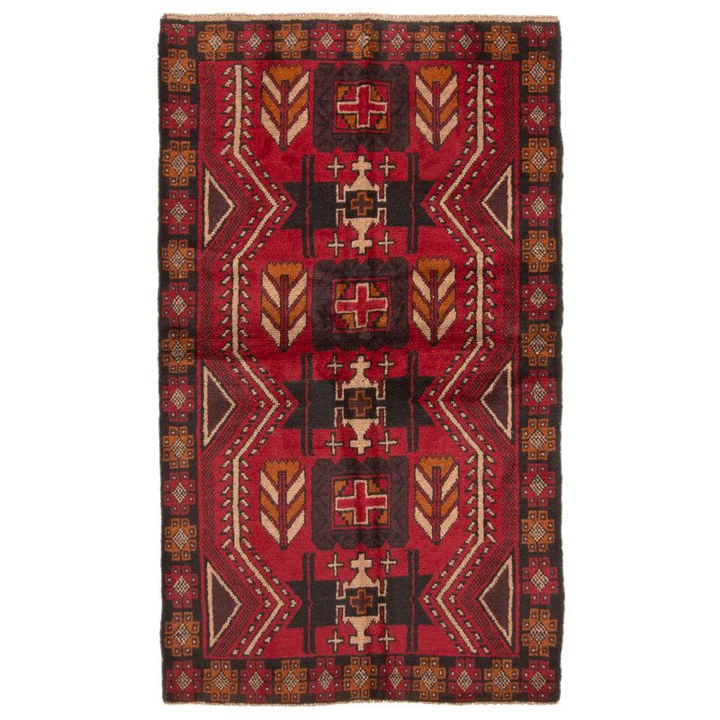 Rizbaft Red Rug 3'7" x 6'3"
