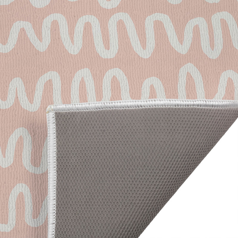 Wiggle Stripe Outdoor Doormat, 17" W x 24" L, Pink