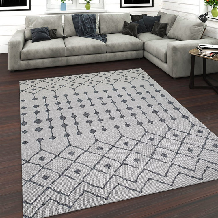 Crownover Southwestern Cotton Hand Woven Area Rug