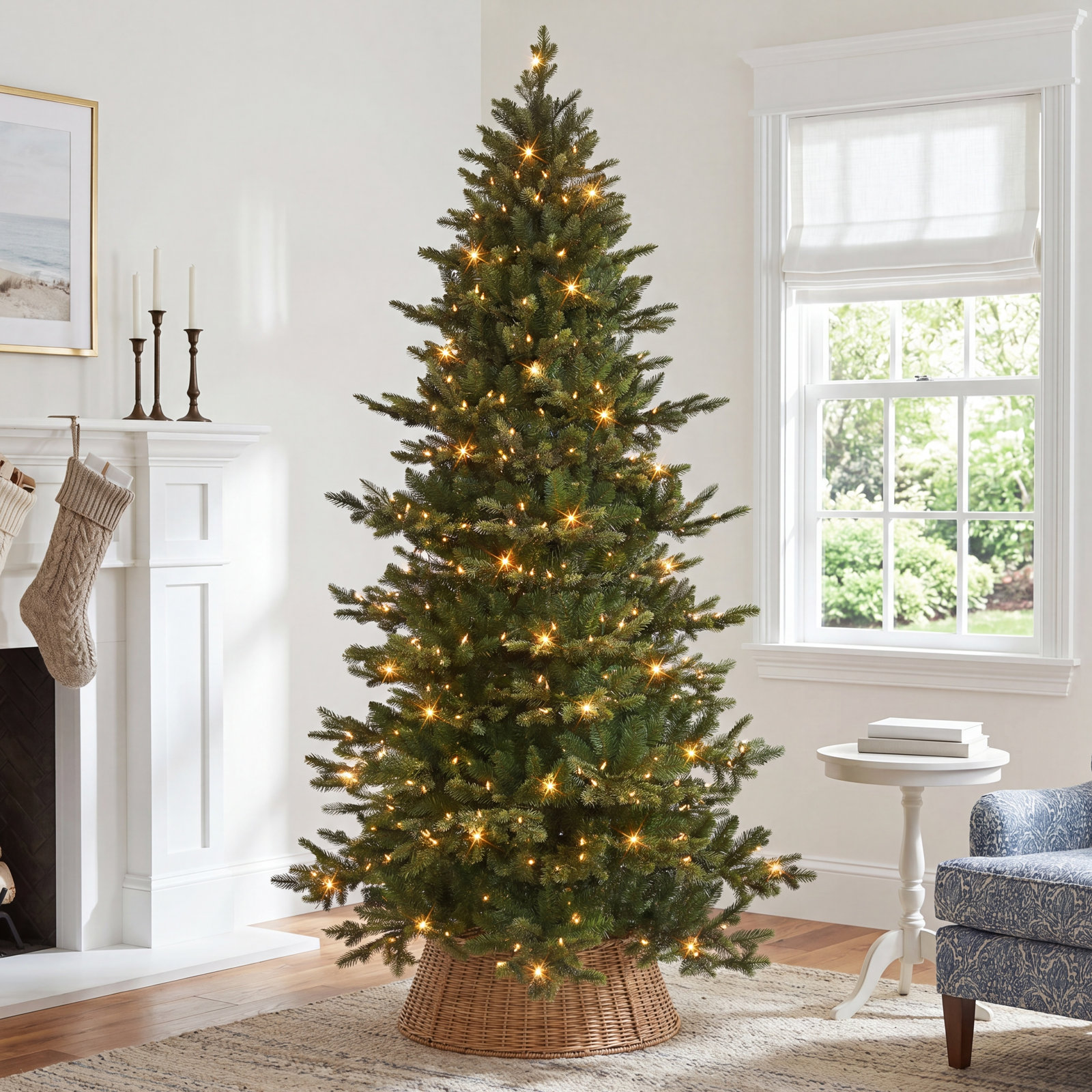 90' Lighted Artificial Fir Christmas Tree