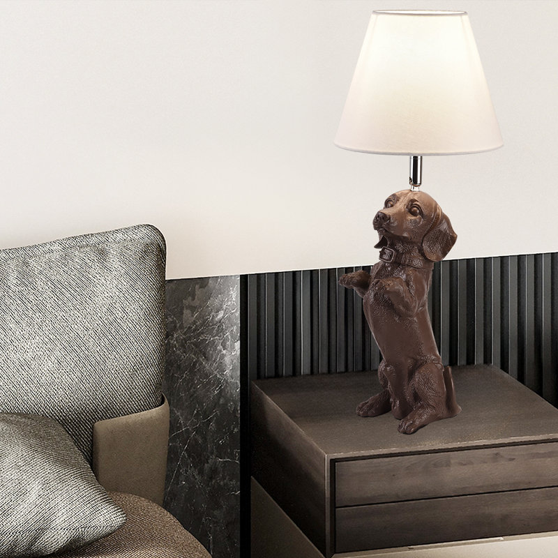Dachshund Resin Table Lamp, Brown