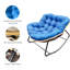 Chaise berçante en rotin ultra-doux, conception anti-basculement, parfaite pour les balcons, les salons, les jardins et les patios - Assemblage facile, bleu-745024124