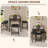 Dining Table Set for 4 with Upholstered Bench & 2 Chairs, Space-Saving Kitchen Dinette Set-1710043772