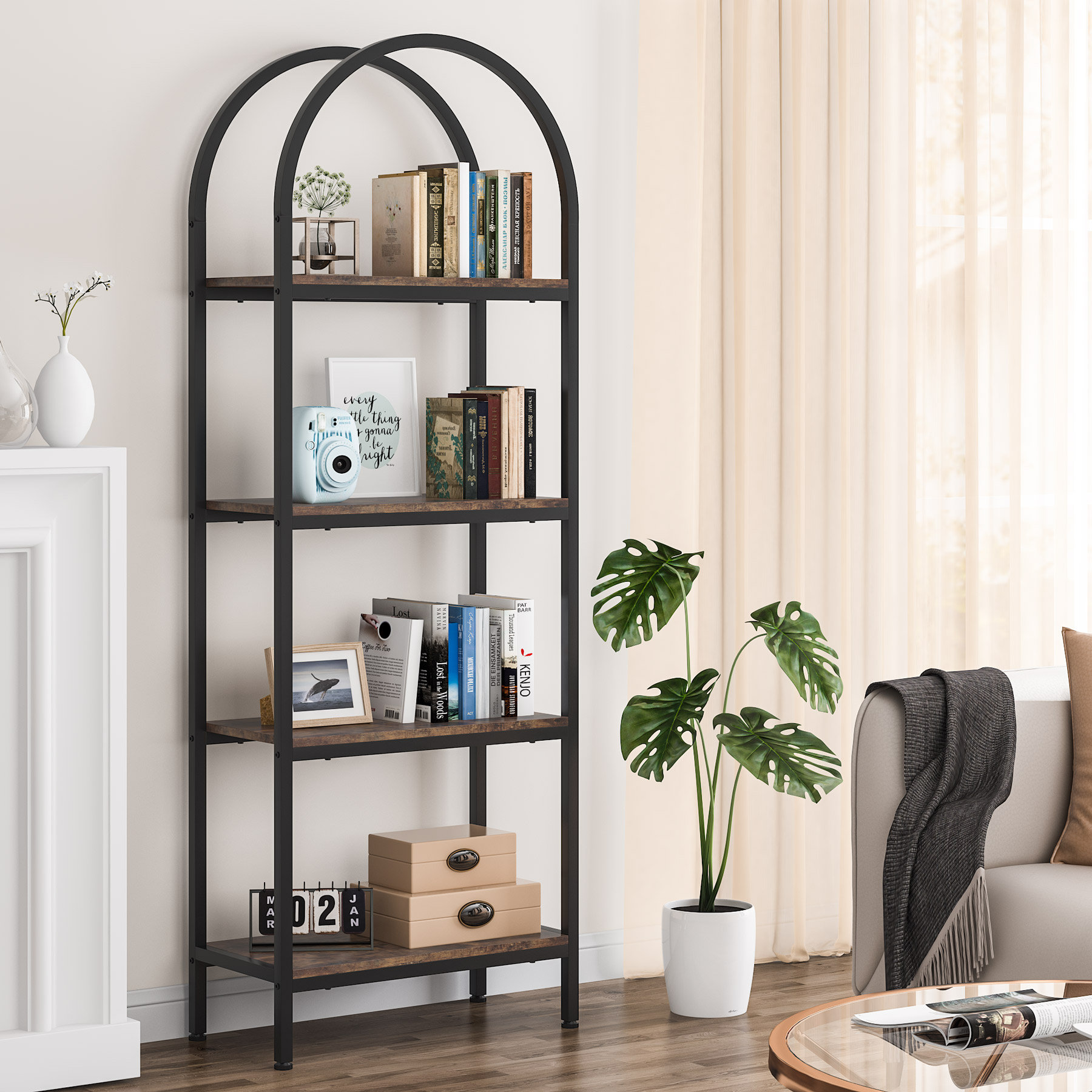 17 Stories Revyn 70.8'' H x 23.6'' W Steel Etagere Bookcase & Reviews ...