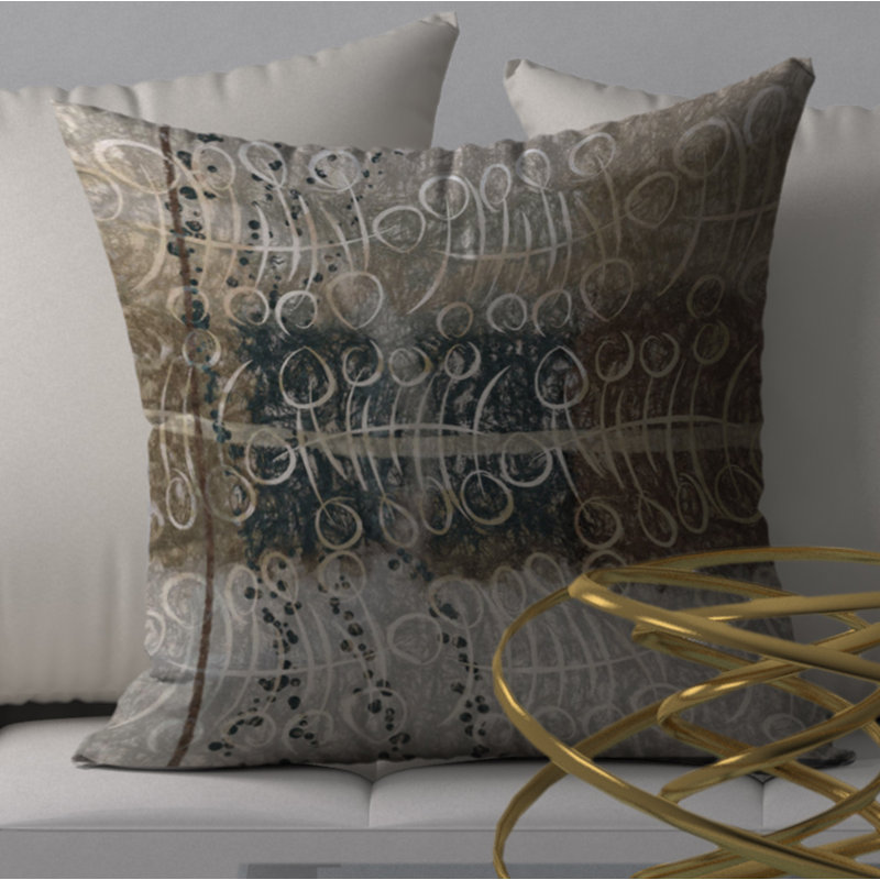 Abstract Reversible Throw Pillow, 18" x 18"