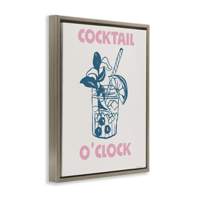 «Pastel Cocktail O'Clock», art mural encadré flottant, design par Seven Trees Design