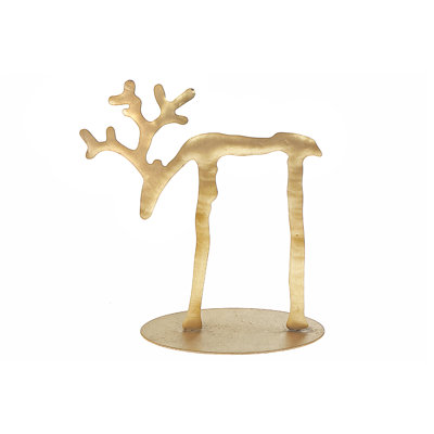 Cerf en métal doré à longues pattes