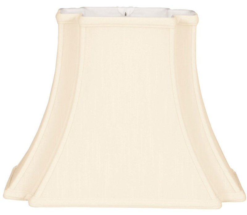 Abat-jour cloche en soie / shantung (araignée), Coquille d'œuf / blanc cassé, H 10 po x l 12 po x P 8 po