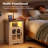 Farmhouse Led Lighted End Table,storage Nightstand With Charging Station And Glass Door-113360800-113360806
