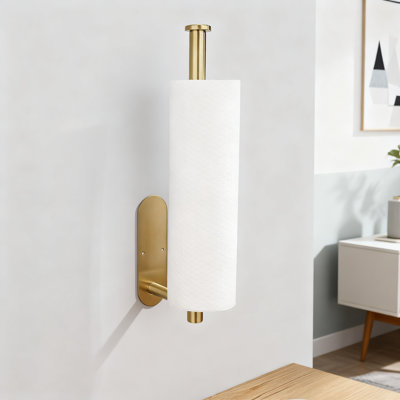 Adhesive Under Cabinet Paper Towel Holder, Space Saving Stainless Steel Wall Mount For Kitchen Towel Rolls And Wraps, Horizontal Or Vertical Installation