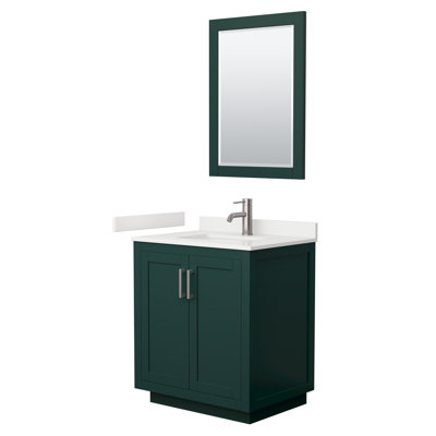 Ensemble de meuble-lavabo simple autoportant 30 po avec plateau en quartz Miranda 24 po Miranda