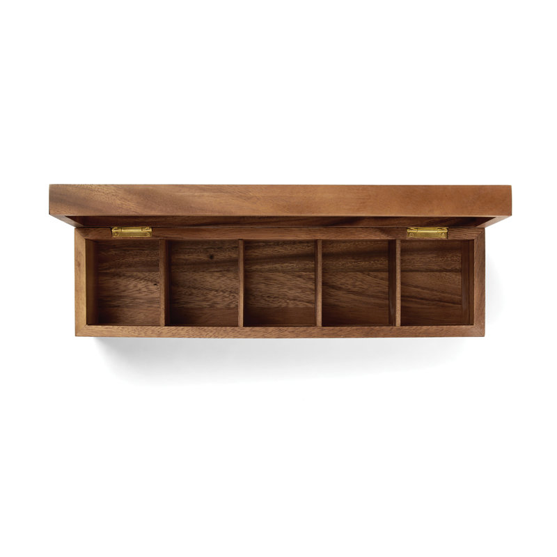 Boîte à thé Ironwood Gourmet Gourmet, H 3,75 po x l 15,25 po x P 4 po