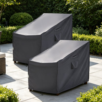 Outdoors Garden Chair Covers Adirondack Chair Waterproof 89 x 99 x 89 cm 2-piece Set Grey