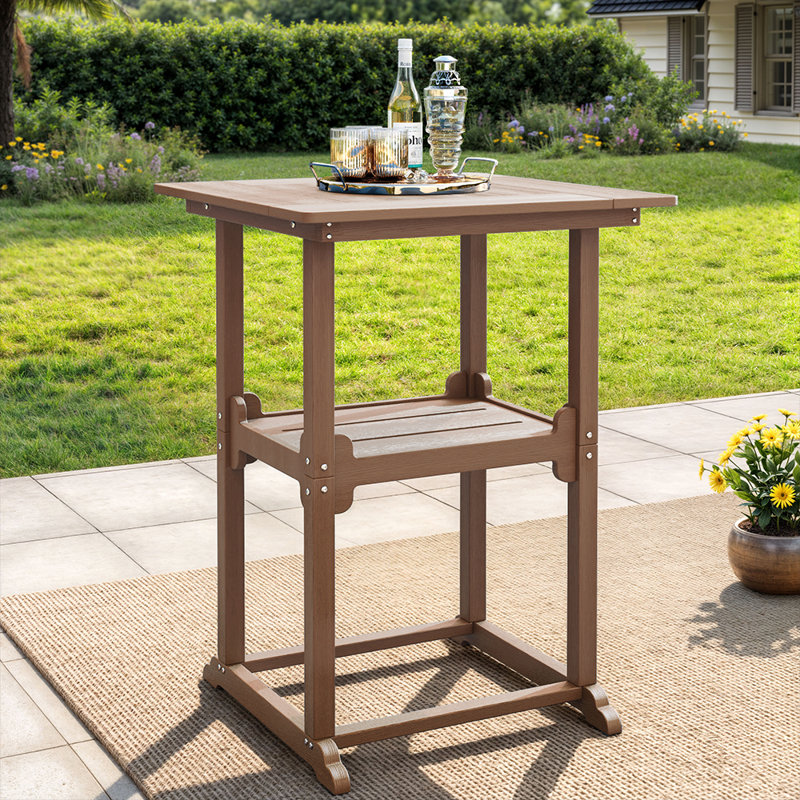Pennington Cedartown Outdoor Square Patio Table HDPE, Teak